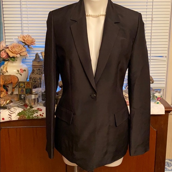 Magaschoni wool/silk blazer jet black size 6 NWT - Picture 2 of 9